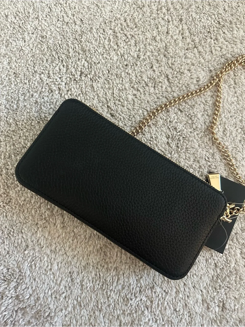 kate spade Black Pebbled Leather Crossbody with Gold Hardware